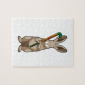 Hockey mit Hockeyschläger Puzzle (Horizontal)