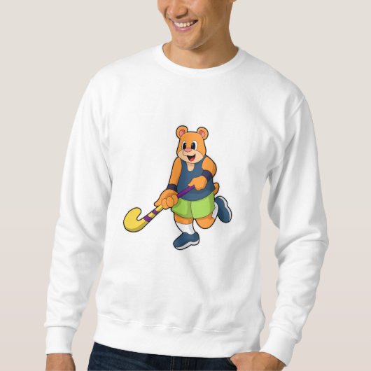 Hockey mit Hockeyschläger Sweatshirt (Vorderseite)