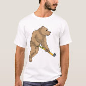 Hockey mit Hockeyschläger T-Shirt (Vorderseite)