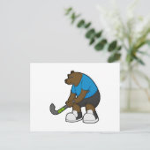 Hockey mit Hockeystick Postkarte (Stehend Vorderseite)