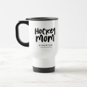 Hockey Mom trendschwarzer Typ personalisiert Reisebecher (Links)