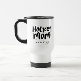 Hockey Mom trendschwarzer Typ personalisiert Reisebecher
