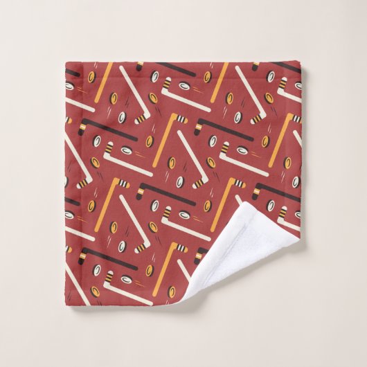 Hockey-Muster Badhandtuch Set (Waschlappen)