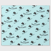 Hockey-Muster - Skate und Stick beliebigen Namen / Geschenkpapier (Flach)