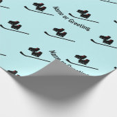 Hockey-Muster - Skate und Stick beliebigen Namen / Geschenkpapier (Ecke)