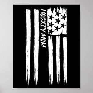 Hockey-Mutter-Flagge Sport Patriotisch USA Amerika Poster