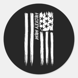 Hockey-Mutter-Flagge Sport Patriotisch USA Amerika Runder Aufkleber
