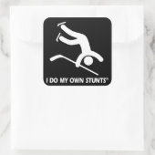Hockey My Own Stunts Quadratischer Aufkleber (Tasche)