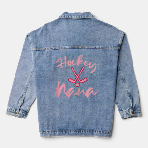 Hockey Nana Niedlich Mütter Tag Grandma Granny Mim Jeansjacke