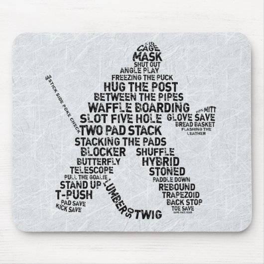 Hockey Netminder Word Art Mousemat Mousepad (Vorne)
