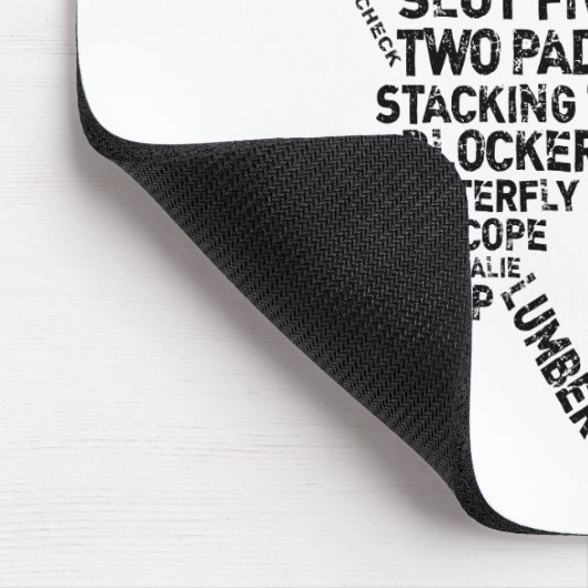Hockey Netminder Word Art Mousepad (Ecke)