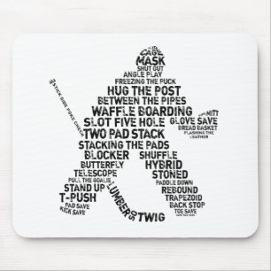 Hockey Netminder Word Art Mousepad