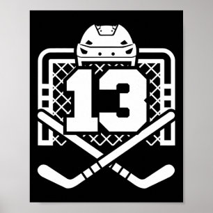 Hockey Nummer 13 Trikot Lustiger Hockeyspieler Spi Poster