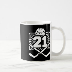 Hockey Nummer 21 Trikot Lustiger Hockeyspieler Spi Kaffeetasse