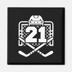 Hockey Nummer 21 Trikot Lustiger Hockeyspieler Spi Magnet