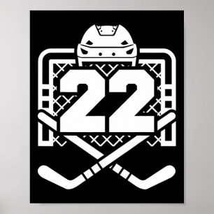 Hockey Nummer 22 Trikot Lustiger Hockeyspieler Spi Poster