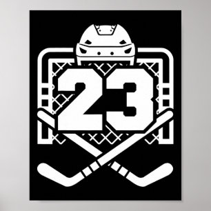 Hockey Nummer 23 Trikot Lustiger Hockeyspieler Spi Poster