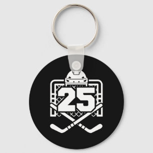 Hockey Nummer 25 Trikot Lustiger Hockeyspieler Spi Schlüsselanhänger