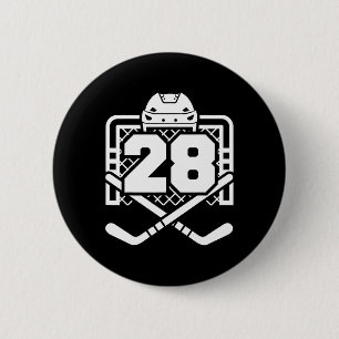 Hockey Nummer 28 Trikot Lustiger Hockeyspieler Spi Button