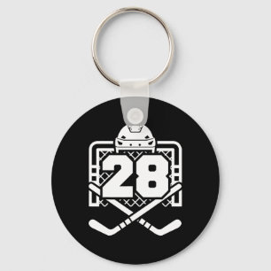 Hockey Nummer 28 Trikot Lustiger Hockeyspieler Spi Schlüsselanhänger