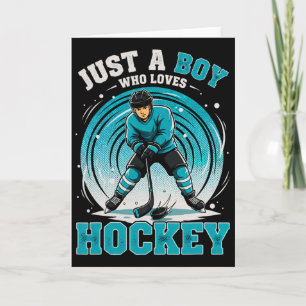 Hockey nur ein Junge, der Hockey-Spieler-Eishockey Karte