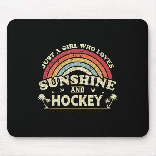 Hockey. Nur ein Mädchen, das Sonnenschein und Hock Mousepad (Vorne)