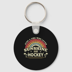Hockey. Nur ein Mädchen, das Sonnenschein und Hock Schlüsselanhänger