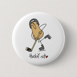 Hockey-Nuss-T-Shirts und Geschenke Button