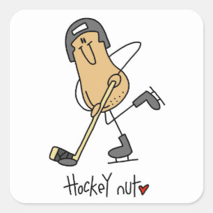 Hockey-Nuss-T-Shirts und Geschenke Quadratischer Aufkleber
