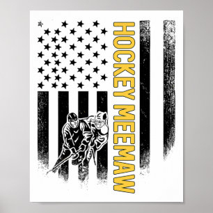 Hockey Oma Amerikanische Flagge Hockey-Spieler Poster