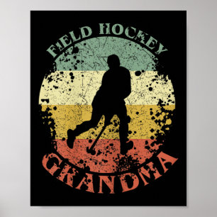 Hockey-Oma der Damen im Distressed-Vintage-Look Poster