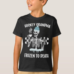 Hockey-Oma gefrorener Eishockeyspieler Großmutter T-Shirt