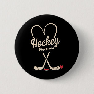 Hockey Oma Herz Hockey Spieler  Button