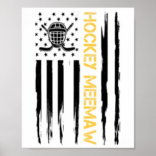 Hockey Oma Hockey Spieler USA-Flagge Poster