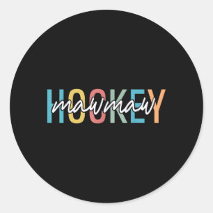 Hockey Oma Retro Vintage Hockeyspieler Liebhaber Runder Aufkleber