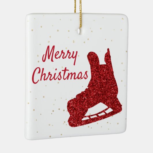 Hockey Ornament - Roter Funkel Skate und Spieler (Rechts)
