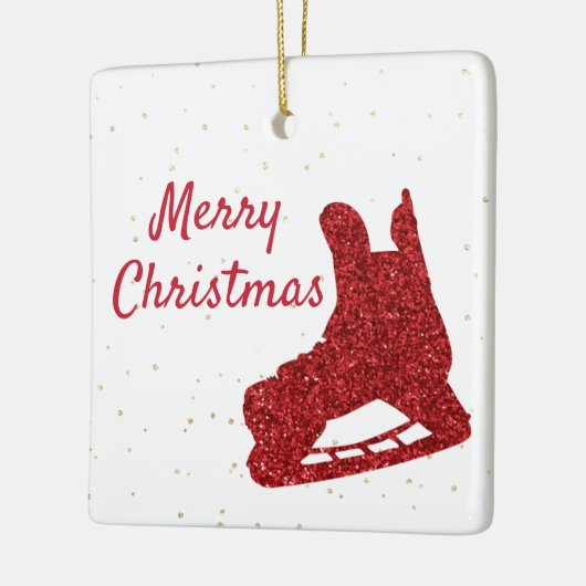 Hockey Ornament - Roter Funkel Skate und Spieler (Links)