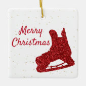 Hockey Ornament - Roter Funkel Skate und Spieler (Vorderseite)