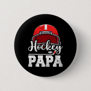 Hockey Papa Hockey Spieler Game Day Vatertag Button