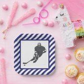 Hockey-Party Blau Pappteller (Party)