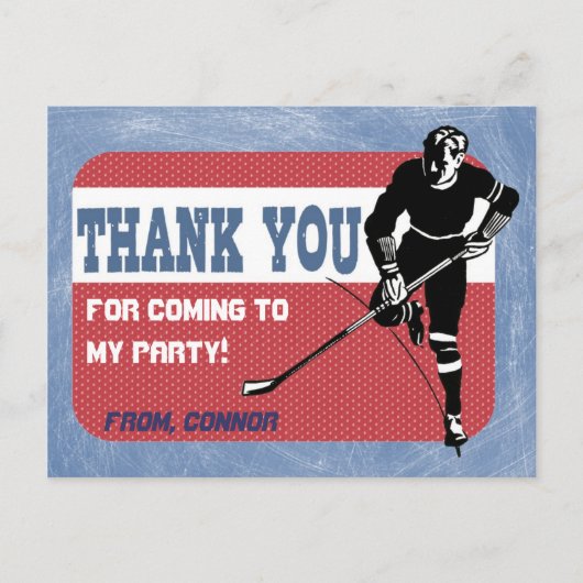 Hockey-Party Danke, Postcard Postkarte (Vorderseite)