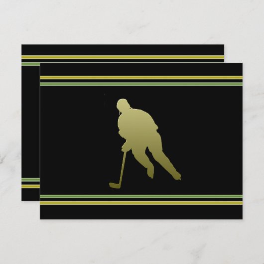 Hockey-Party Einladung (Vorne/Hinten)