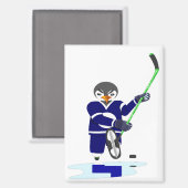 Hockey Penguin Magnet (Vorderseite/Rückseite)
