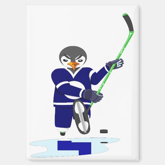 Hockey Penguin Magnet (Vorderseite)