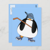 Hockey Penguin Postkarte (Vorne/Hinten)
