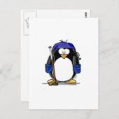 Hockey Penguin Postkarte (Vorne/Hinten)