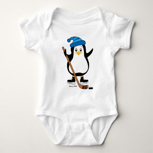 Hockey Penguin Säugling Romper Baby Strampler (Vorderseite)