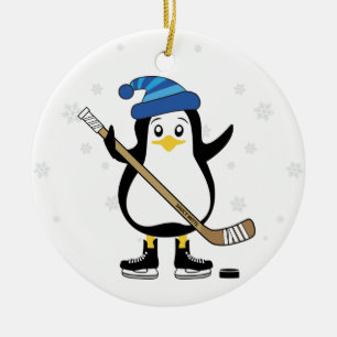 Hockey Penguin Weihnachtsdekoration Keramikornament