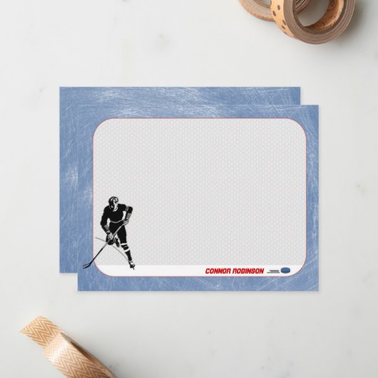 Hockey-Personalisierte Mitteilungskarten (Vorderseite/Rückseite Beispiel)