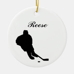 Hockey-personalisierte Weihnachtsverzierung Keramik Ornament